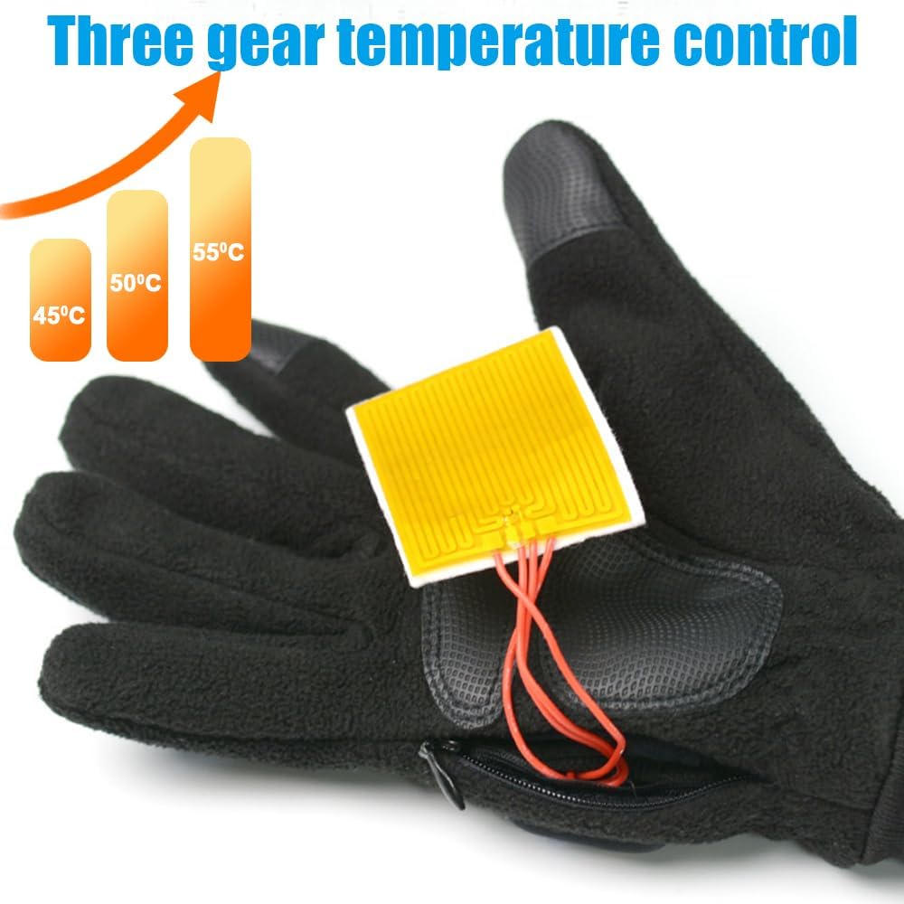 OBEST Heated Gloves, Winter Electric Warm Gloves for Men Women, Three-Speed Temperature Control, Upgraded Touchscreen Gloves for Winter Hiking Ski Riding Cycling, Black