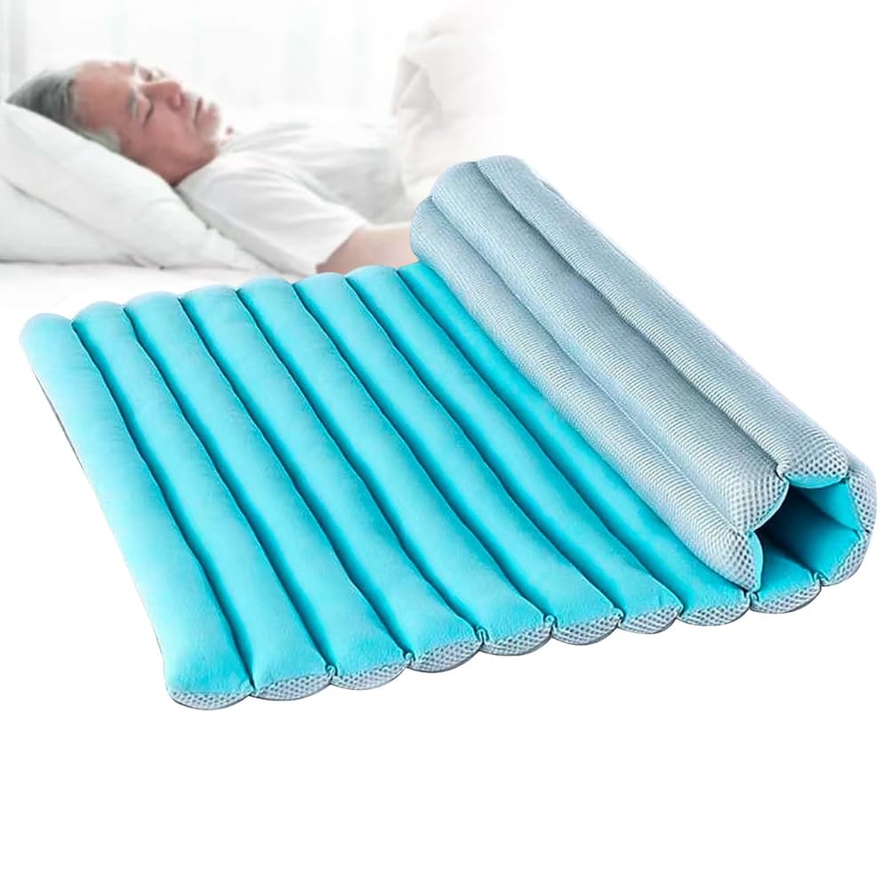 Genérico Colchón Antiescaras para Personas Mayores con Discapacidad, Presión para Escaras, Cojín Transpirable para El Coxis para la Prevención de Úlceras para Uso Hospitalario,Blue b,90×70cm