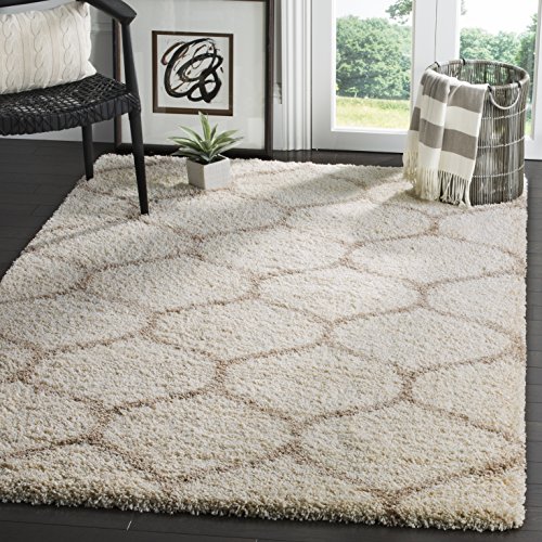 SAFAVIEH Hudson Shag Collection Area Rug - 5'3" x 7'6", Ivory & B...