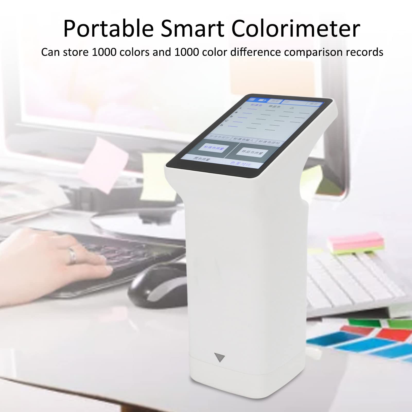 Fyearfly LS173 Digital-Colorimeter 3,5-Zoll-Touchscreen Farbtester Farbdifferenz-Analysator
