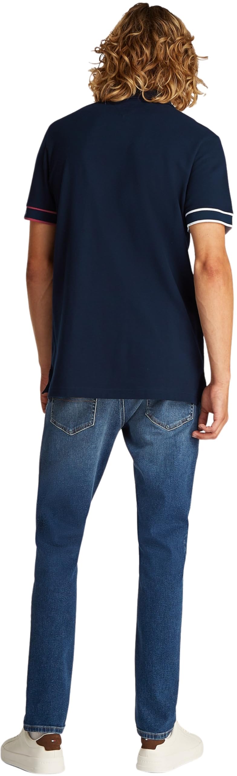 Tommy Jeans Polo de Manga Corta Hombre Flag Cuff Slim Fit