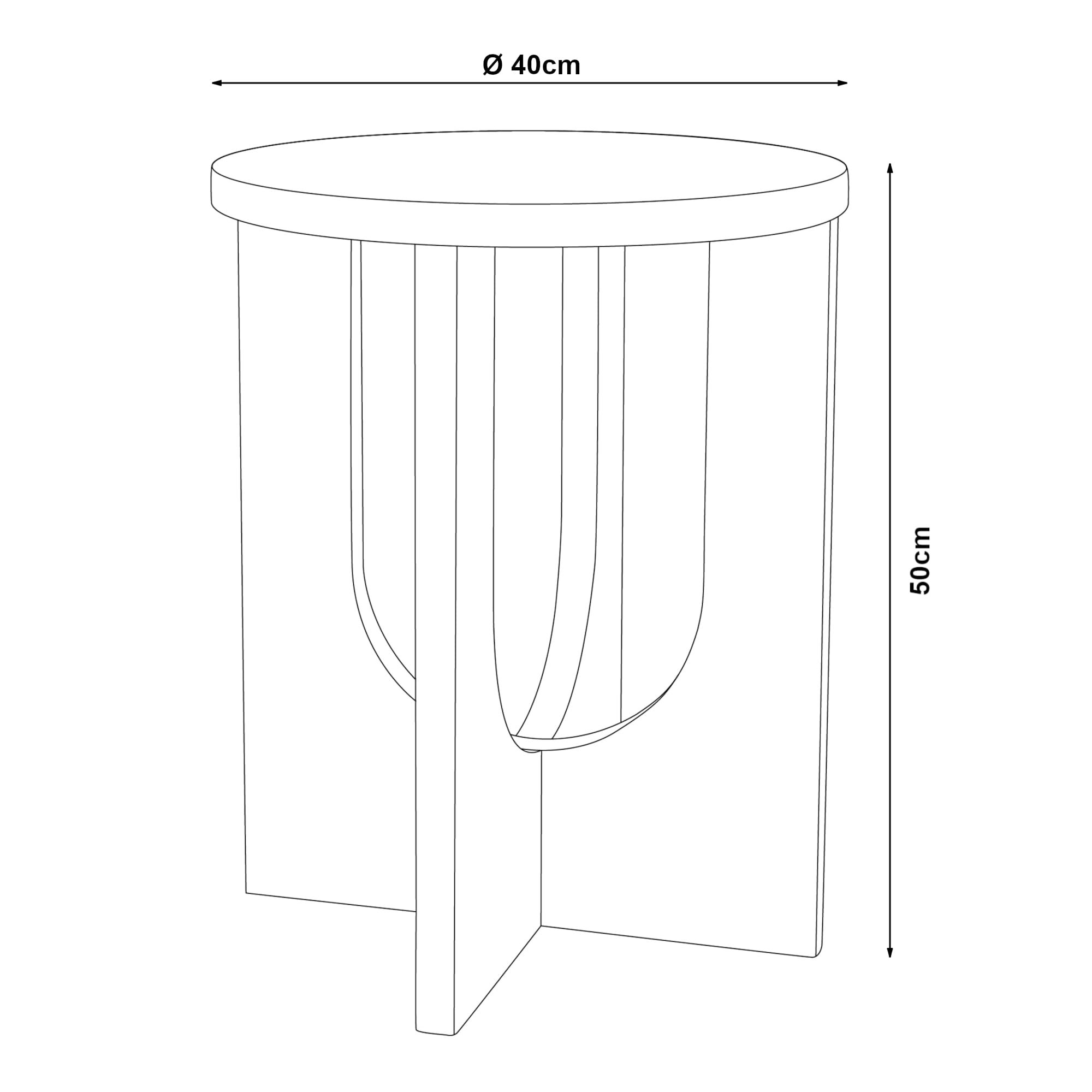 [en.casa] Table d'Appoint Polyvalente Petite Table Basse Design Exceptionnel Bout de Canapé Support de Plantes Chevet pour Salon Chambre Bureau Entrée MDF 50 x 40 cm Blanc