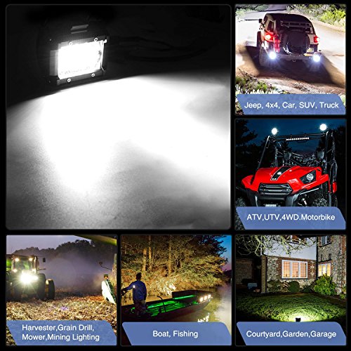 image for Nilight Led Light Pods 2PC 4Inch 60W Flood Spot Combo Triple Row Drivi