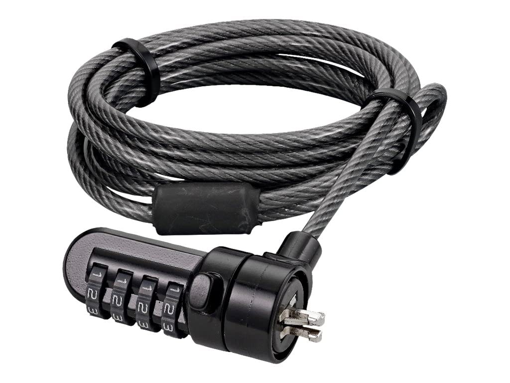 Port Designs 901209 Combinazione Nero – Cavo antifurto con Combinazione, Nero, Nichel, PVC, Acciaio, Zinco