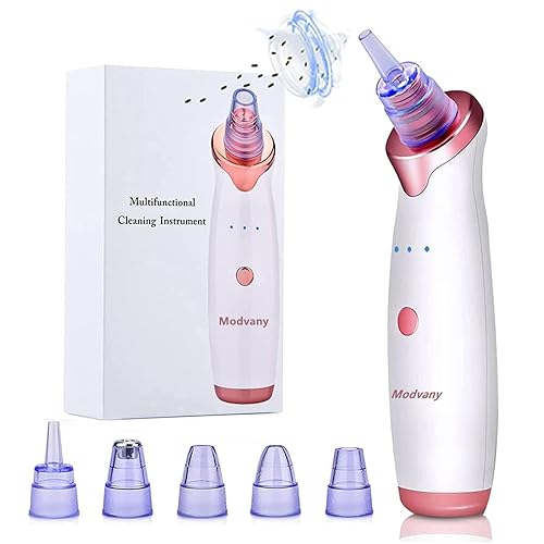 Aspiradora de poros para eliminar puntos negros, limpiador facial mejorado, 5 potencias de succión, 5 sondas, kit de aspiradora de puntos negros
