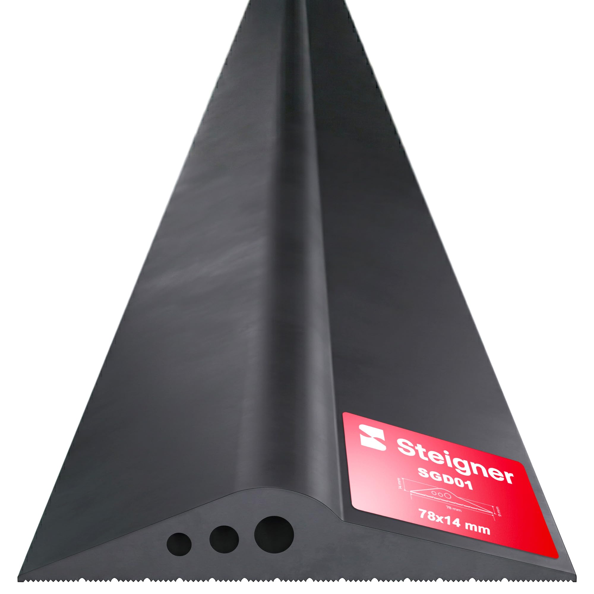 STEIGNER Seuil de garage 2m en EPDM noir 14mm x 78mm SGD01 – Kit isolant avec 1x colle montage et joint porte garage - Bricolage