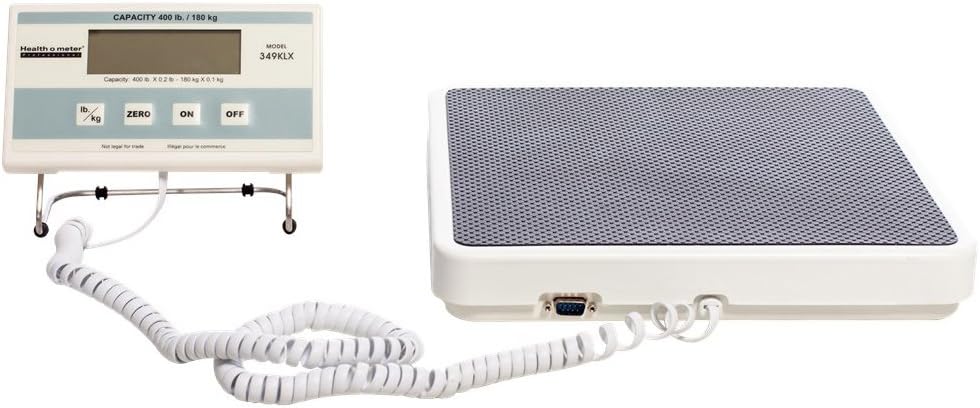 349KLX Digital Scale, Remote Display, Capacity 400 lb, Resolution 0.2 lb, 12-1/2" x 12" x 1-7/8" Platform