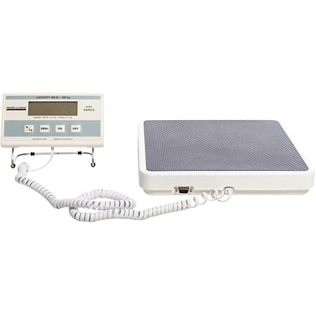Health o meter 349KLX Digital Scale, Remote Display, Capacity 400 lb, Resolution 0.2 lb, 12-1/2" x 12" x 1-7/8" Platform