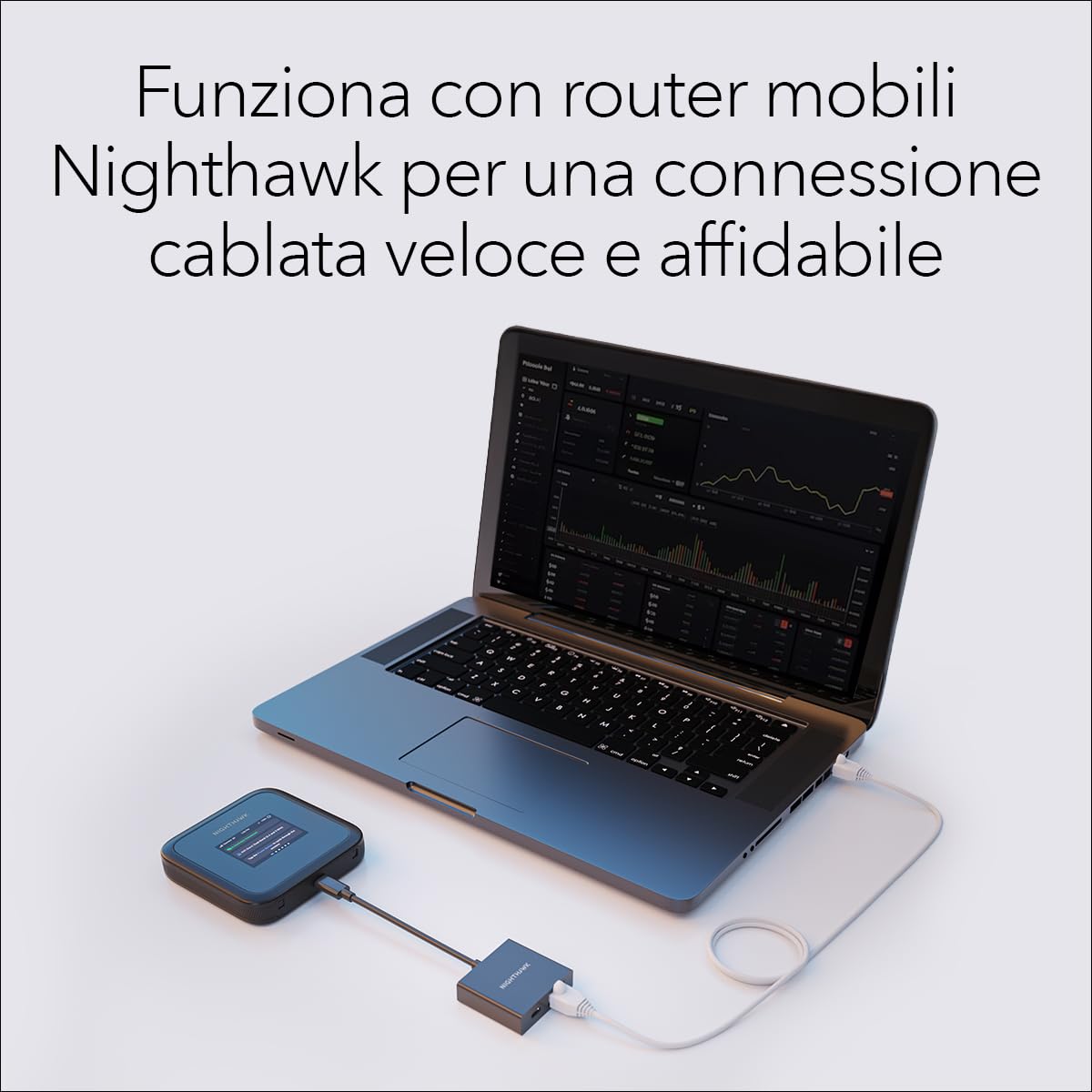 NETGEAR Nighthawk da USB-C a Ethernet con ricarica passthrough da 60 W (USB2ETH) – Ethernet Gigabit cablata veloce – Universalmente compatibile con hotspot mobili Nighthawk, laptop, tablet e altro