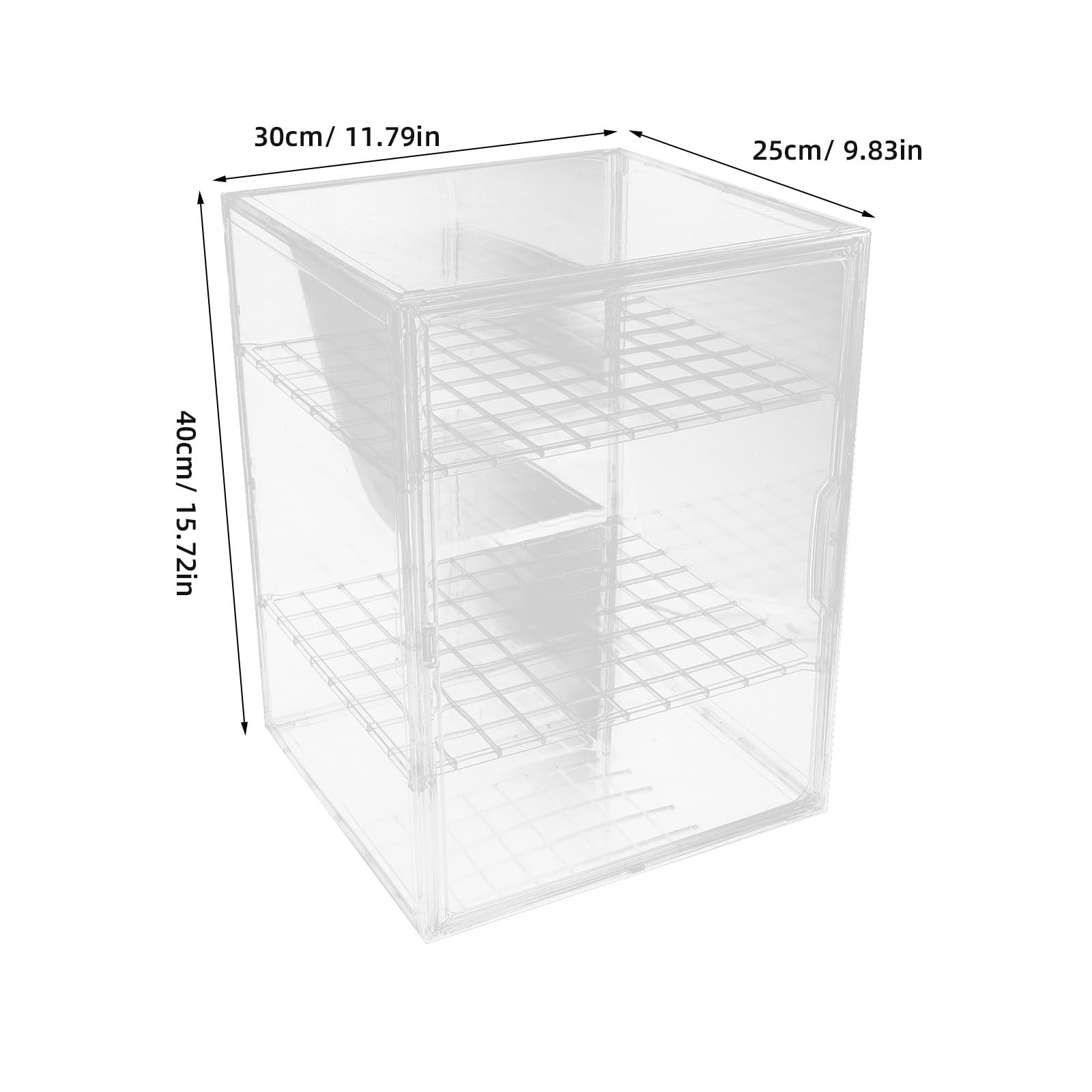 Vitrina de Panadería Pequeña Ajustable de 3 Niveles de Acrílico