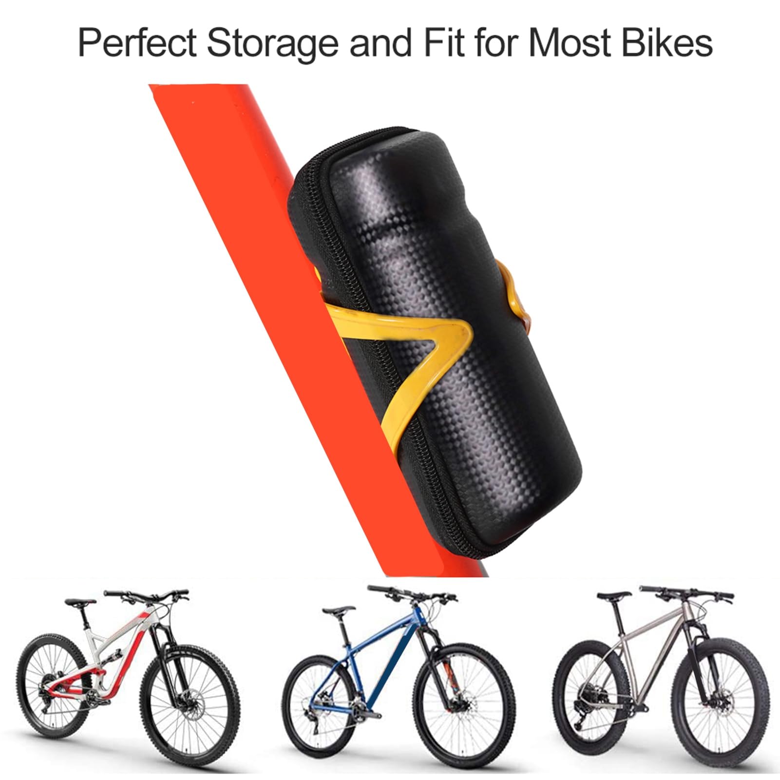 KIMISS Porta Attrezzi per Borraccia per Bici Kit Attrezzi per Bici Nero Eva Kit di Riparazione per Mountain Bike Impermeabile Borsa Porta Attrezzi per Confezione di Manutenzione per