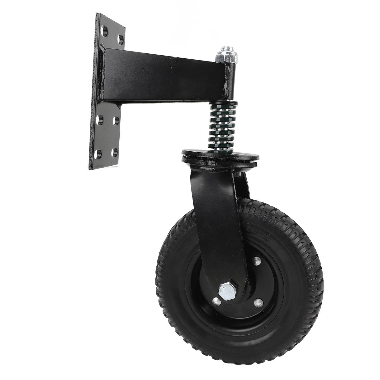Ruota per Cancello Scorrevole, 20 cm, Rotazione 360°, Portata 272 kg, con Ammortizzatore a Molla Silenzioso, per Cancelli Pesanti