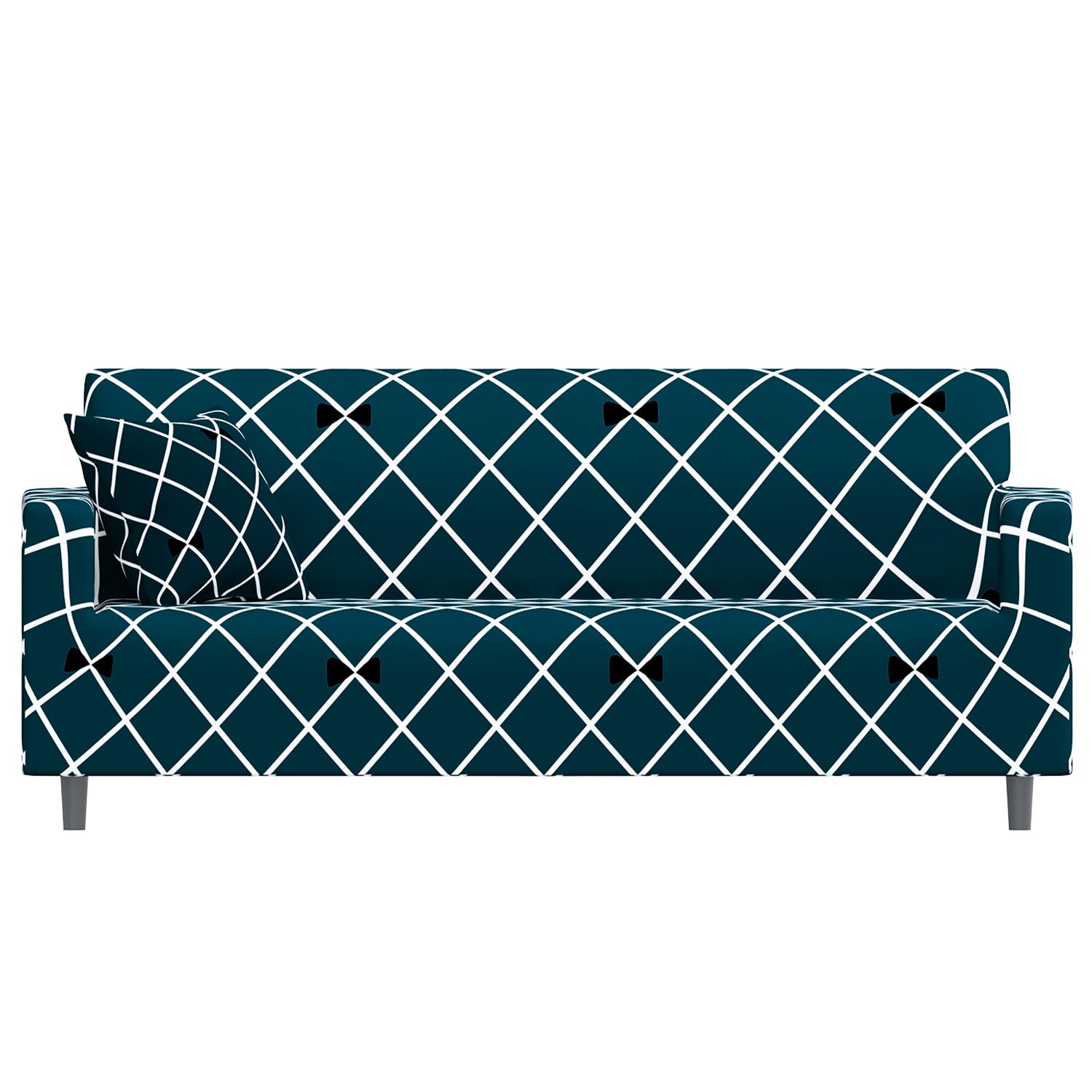 B BESTILOB BESTILO Sofa Cover 3 Seater Fully Covered Universal 3 Seater Sofa Cover Non-Slip Sticky Elastic Stretchable Sofa Set Slipcover Protector for (Three Seater) Triple Seater Sofa Cover, Blue Diamond