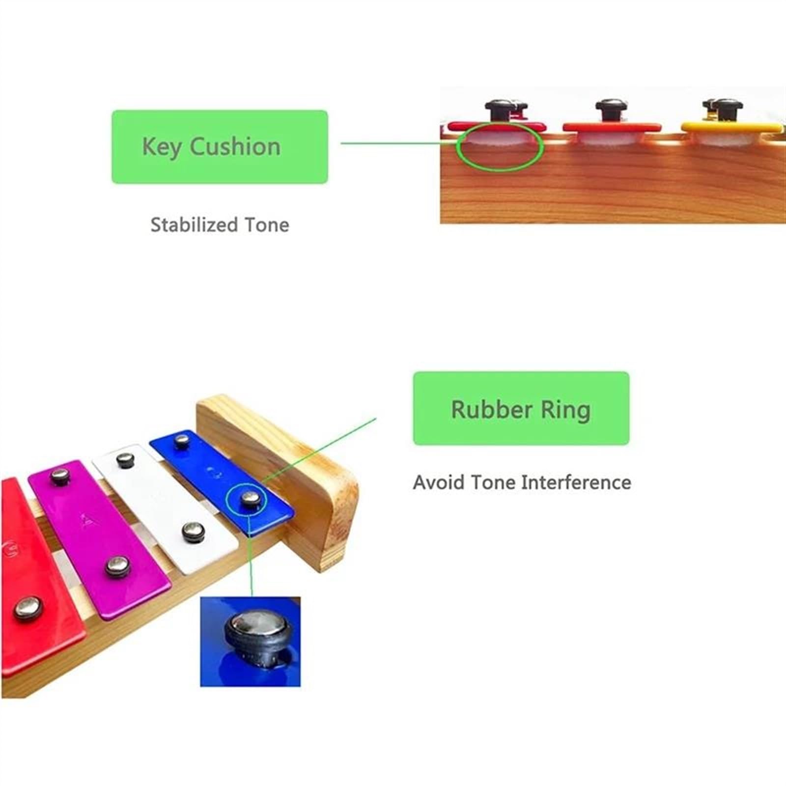 xilófono profesional Xilófono De Madera De 8 Notas/barra Metálica Colorida Instrumento Musical