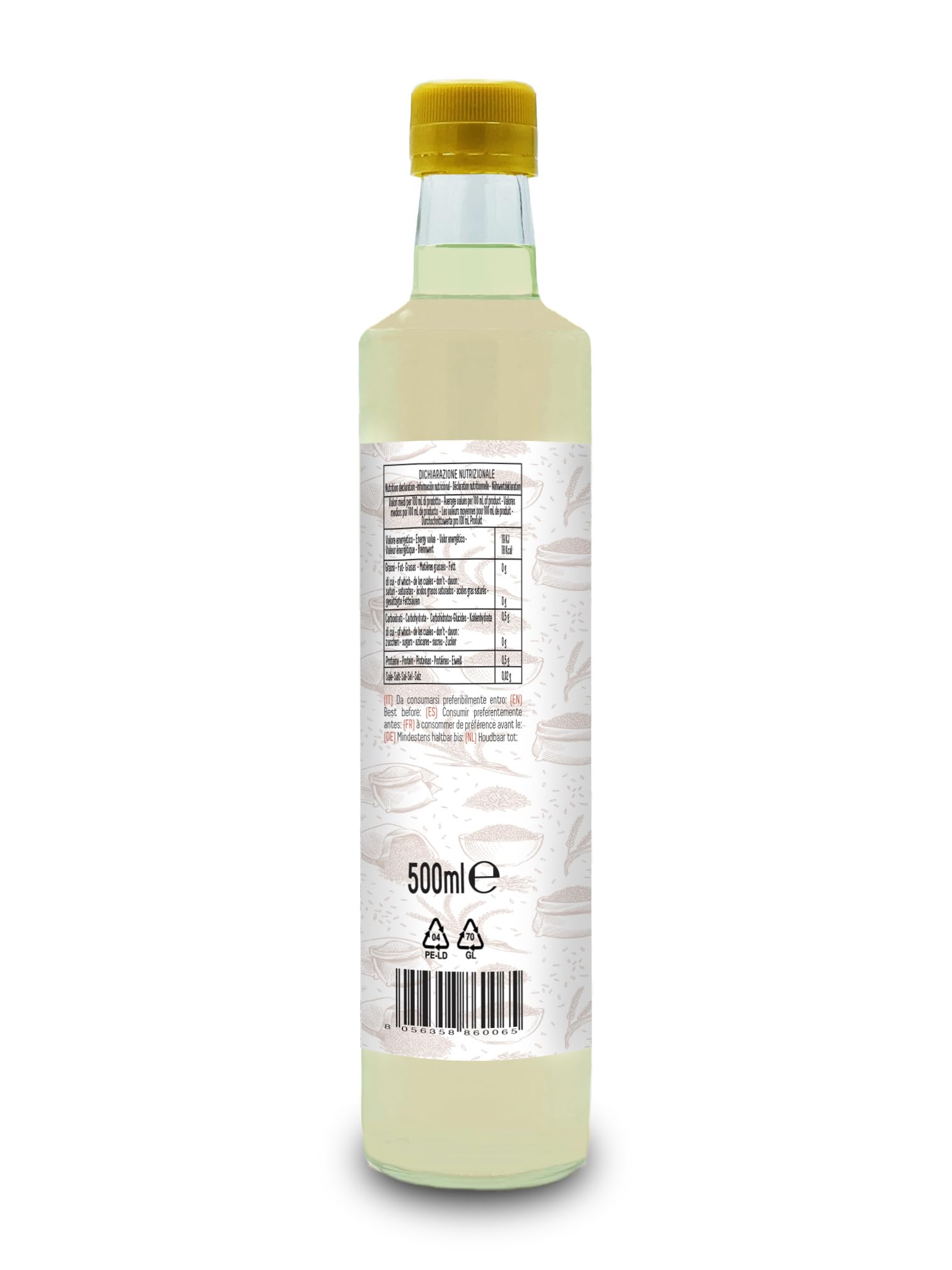 Umami Vinagre de Arroz para Sushi 500ml - Receta Auténtica Japonesa - Producido en Italia - Ideal para Arroz, Ensaladas y Marinados