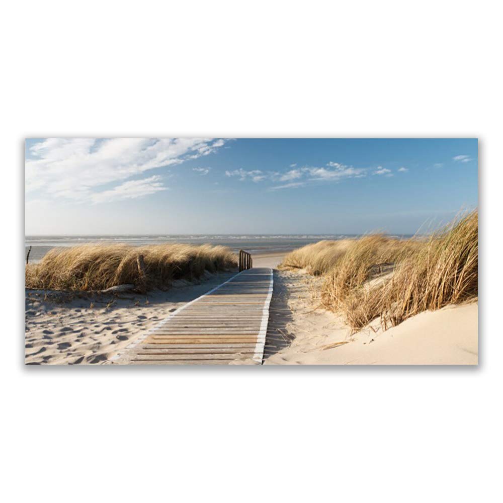 Tableau Mural Moderne Plage et Chemin 120x60 cm - Décoration Évasion Salon