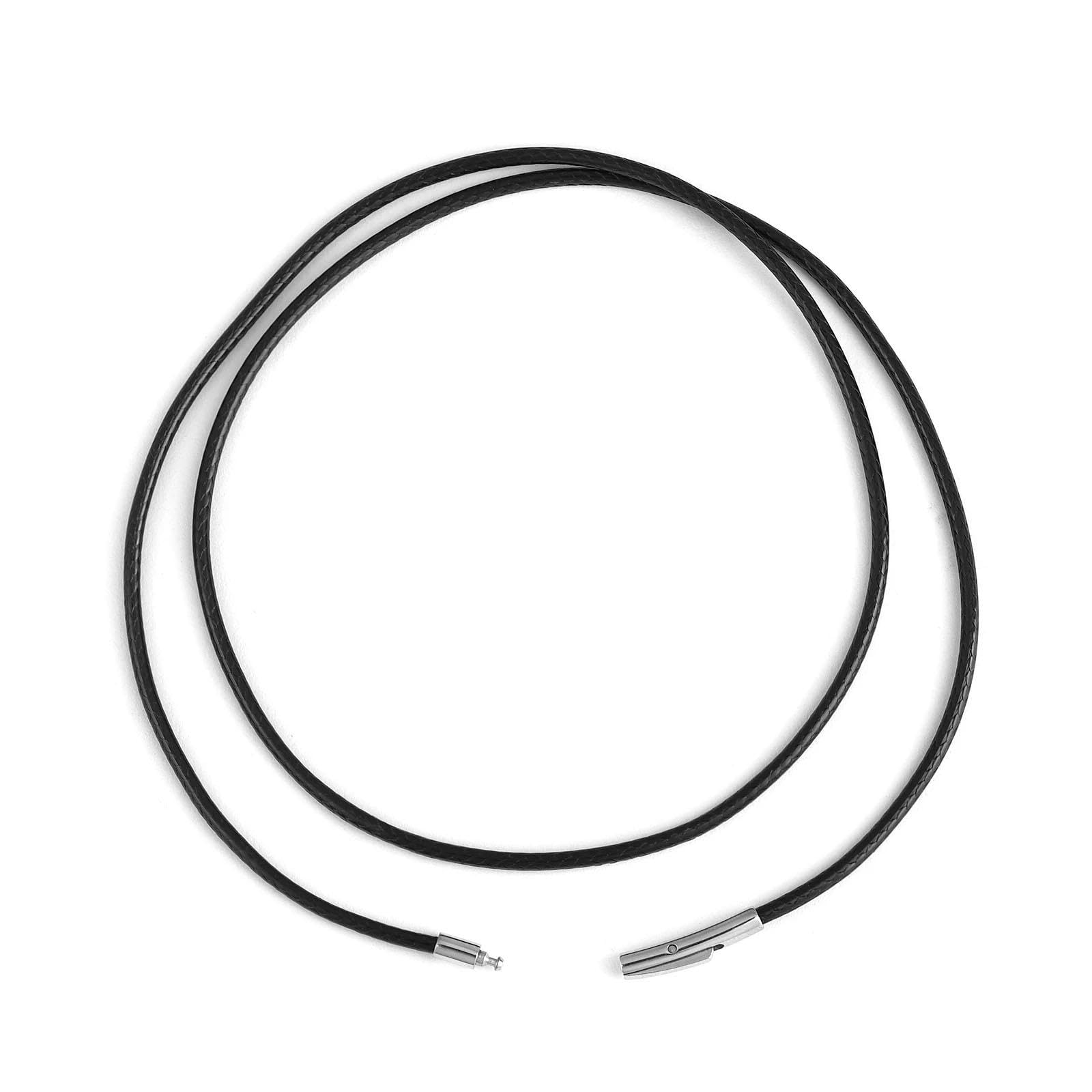 LYVQZPWLRuna collana di cera, Sznurek do naszyjnika 45-60cm(Black 2mmsteel,60cm)