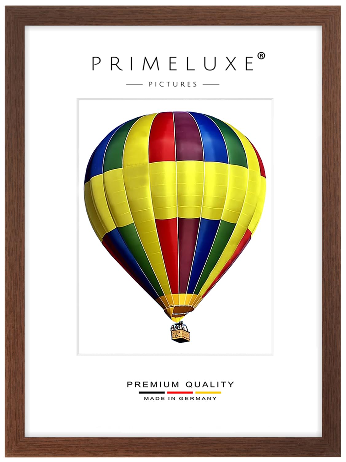 PrimeLuxe Marco de fotos de madera, 50 x 100 cm (tamaño de la imagen) en color wengué, color y tamaño a elegir, marco para pósteres, puzles, collage de fotos, fabricado en Alemania