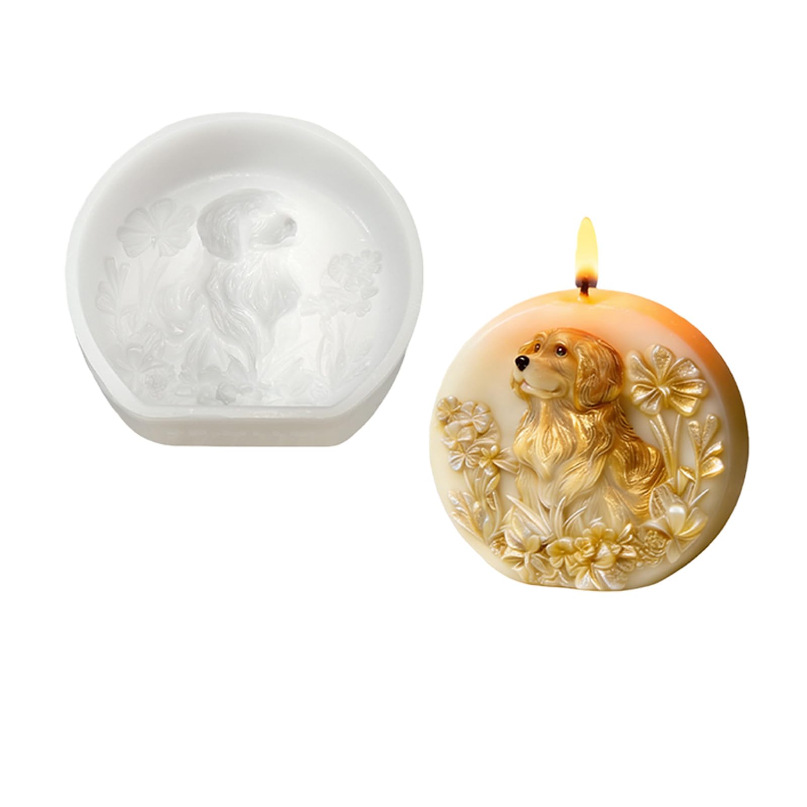 YTtkku Dog Embossed Silicone Mold Dishwasher Safe for Epoxy Resin Making Soap Chocolate Baking Mold