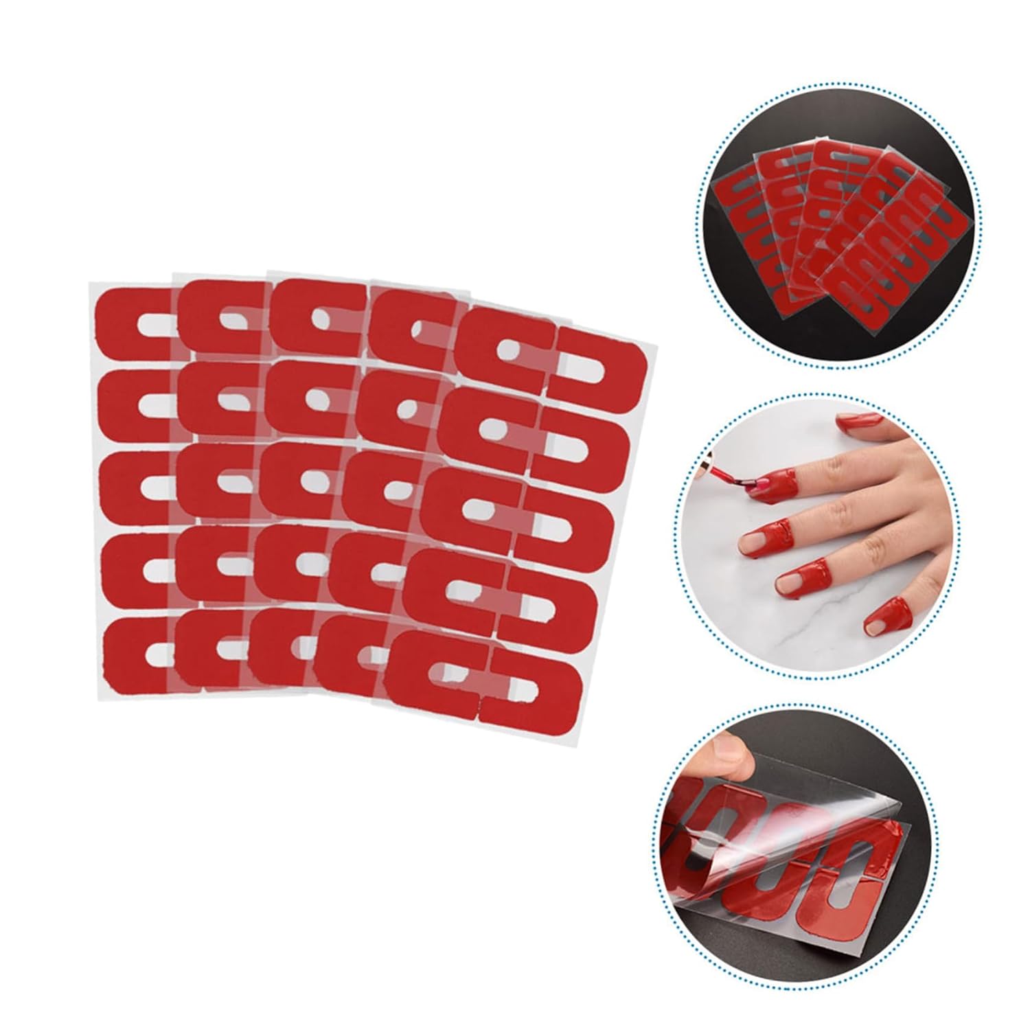 100pcs Nail Polish Protector U Shape Spill Proof Peel off Stickers Cuticle Barrier Nail Guards for Fingers Precise Application for Travel Use