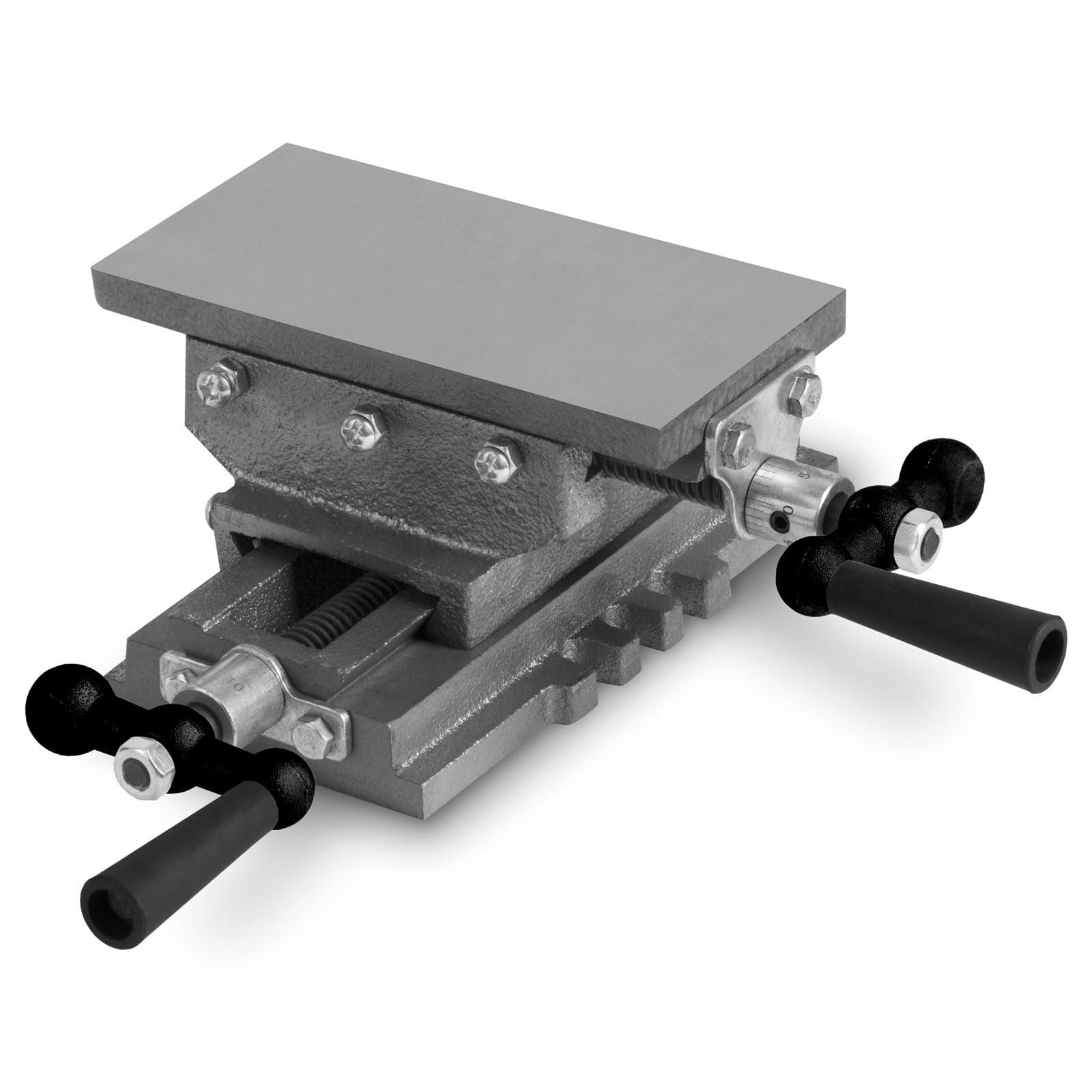 Étau à Croix 2 Axes Pour Fraisage Et Perçage - Table 170x85mm - Guidage Queue D'Aronde - Fonte - 7,5kg