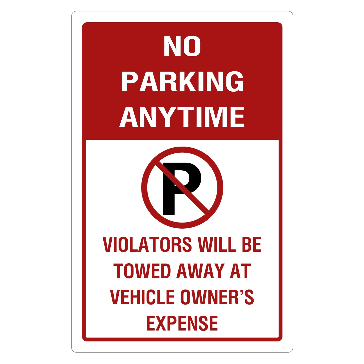 Buy Aluminum Warning Metal Sign Notice No Parking Anytime Traffic