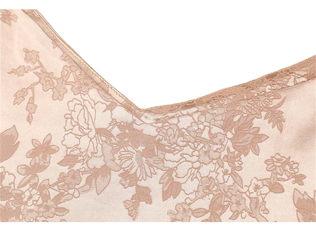 Top estivo da donna con scollo a V senza maniche in seta con stampa vintage