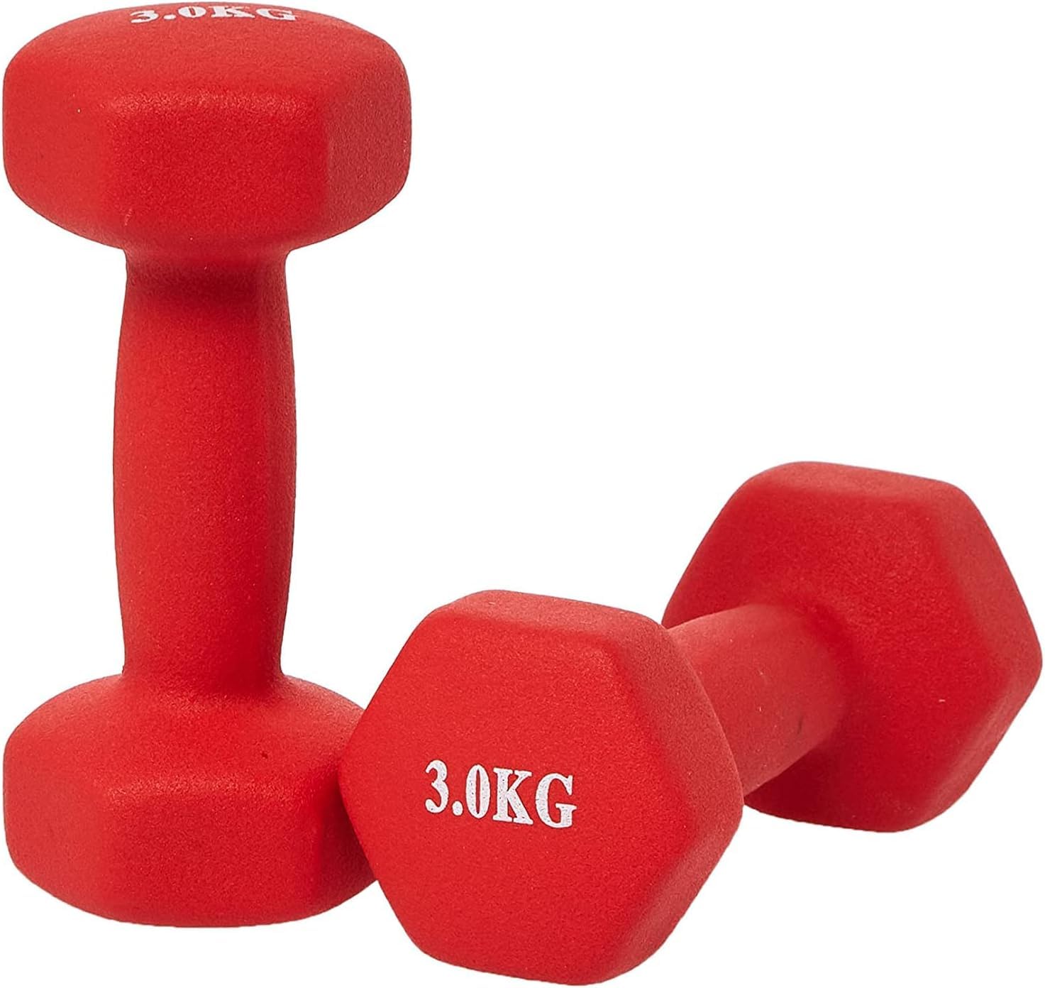 Classical Dumbbells Hand Weights Set of 2 - Vinyl Coated Exercise & Fitness Dumbbell for Home Gym Equipment Workouts Strength Training, 3 Kg