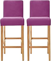 Vista 12 de Fundas de terciopelo para sillas de pub, extraíbles y elásticas para taburete de mostrador (2, azul bebé)