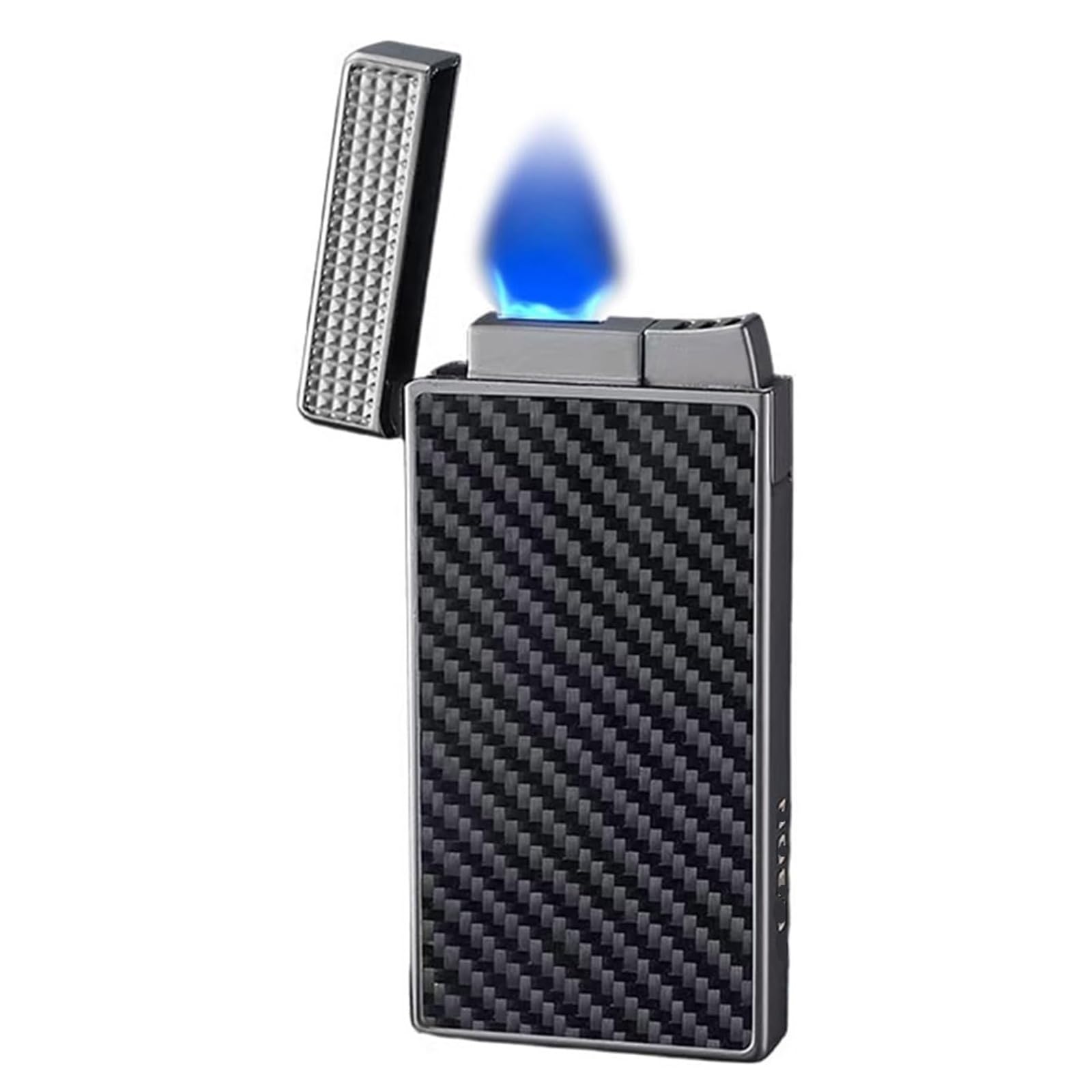 Encendedor de llama azul resistente al viento con tanque visible para barbacoa