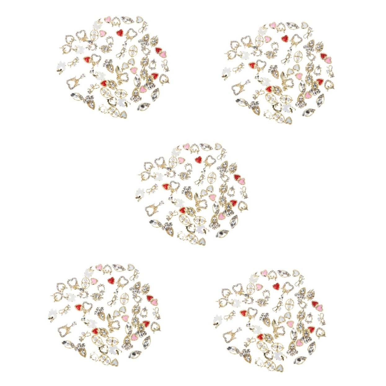 Beavorty 300piezas Accesorios Para Decoración De Uñas Charms De Aleación Para Manicura Diseño Kawaii y Brillante Para Mujeres y Niñas
