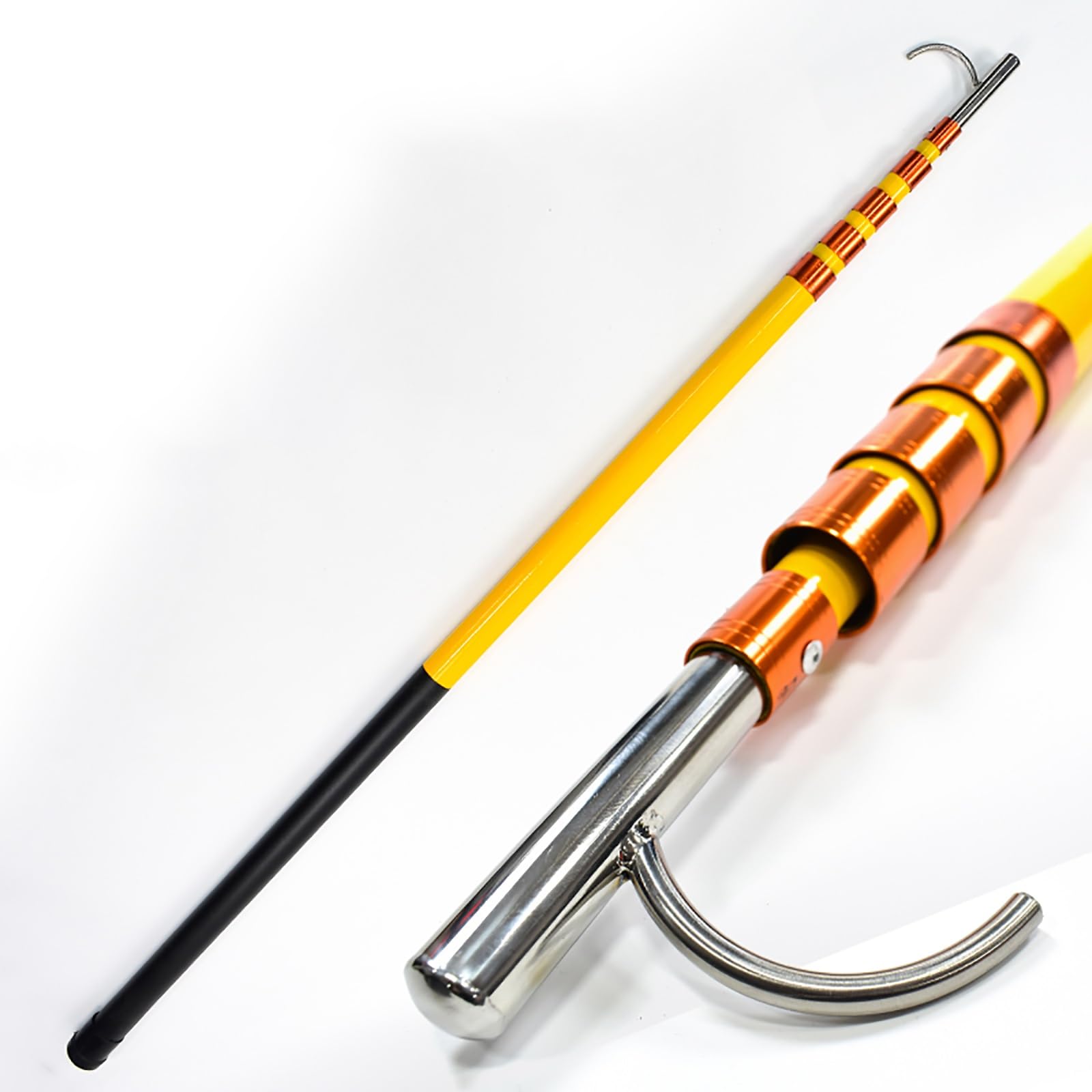 JKJZSALJ Rescue Pool Pole,Pool Safety Rescue Hook With 20Ft Telescopic Pole-Multi-Use Safety Equipment For Playgrounds, Water Parks, And Swim Clubs,Yellow,5m/16ft