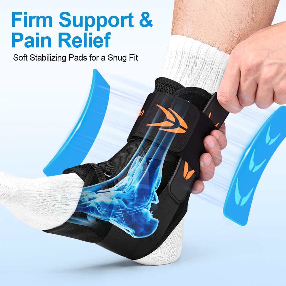 Vicloon Tobillera para Esguince,Tobillera Deportiva Hombre Mujer Estabilizadora de Tobillo con Refuerzo Lateral Extraíble,Tobillera Estabilizadora de Tobillo para Ambos Pies,S