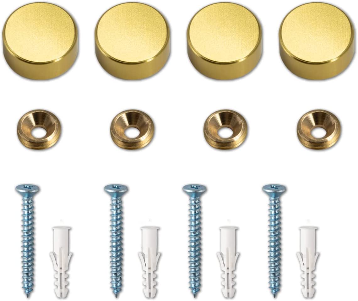 Decorative Screw Caps,Solid Aluminum Alloy Cap Mirror Screws Decorative Screw with Caps, 0.6