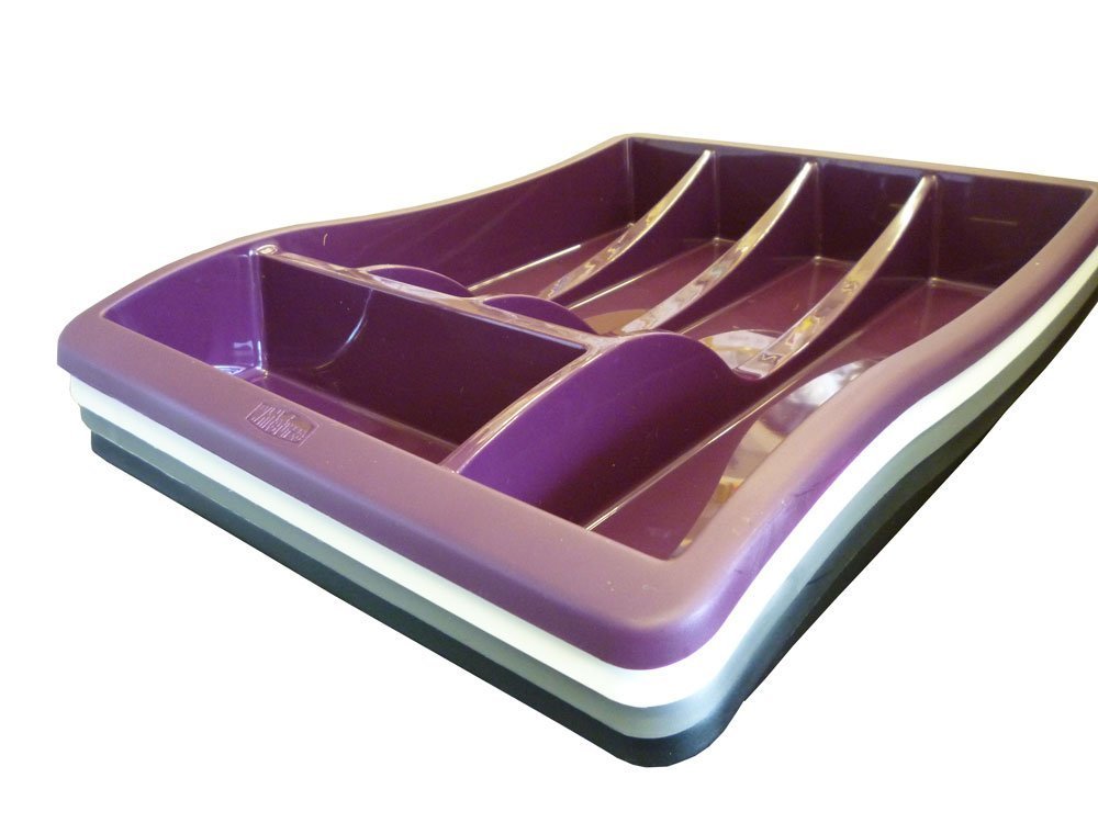 Whitefurze Silver Cutlery Tray, Plastic,