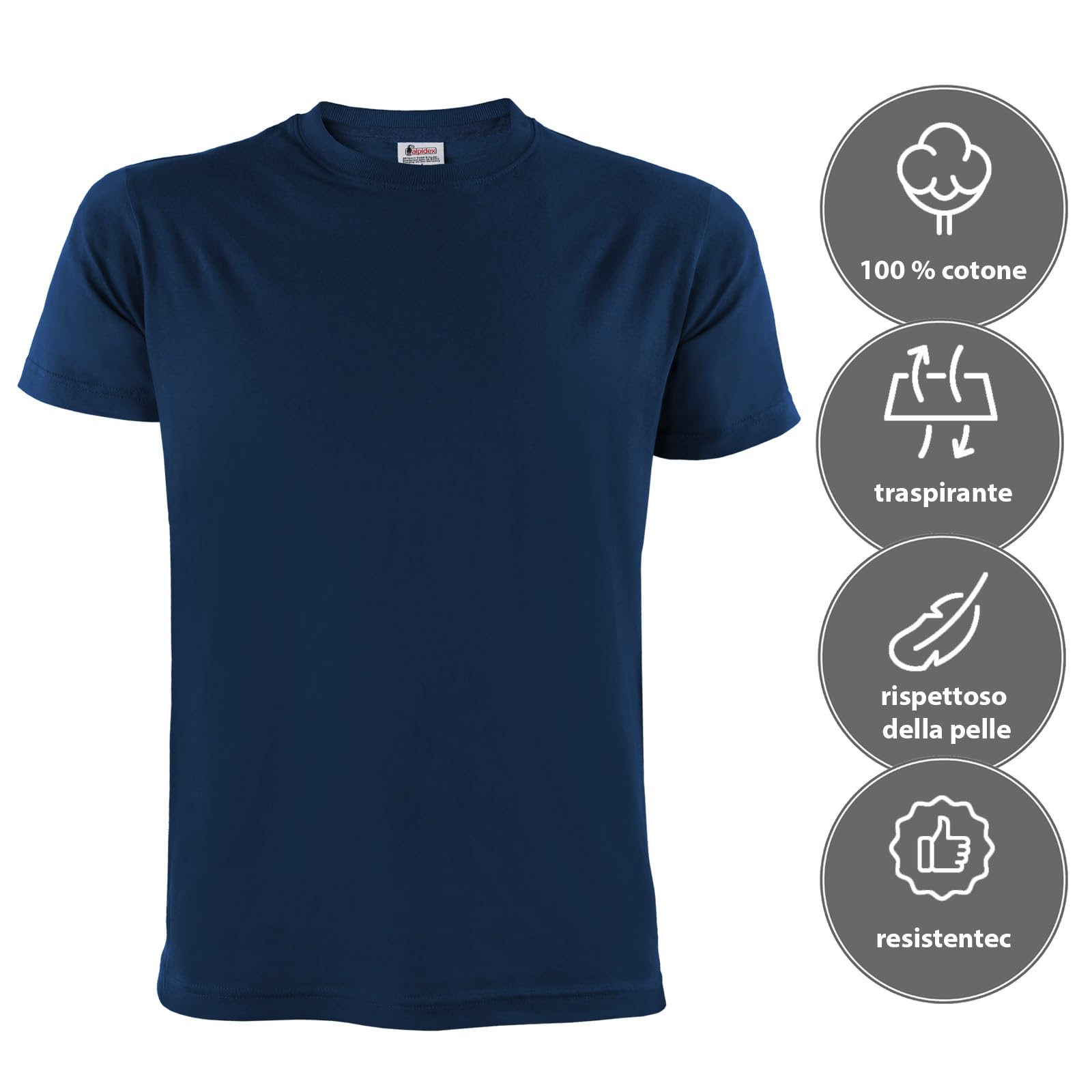 ALPIDEX T-Shirt Magliette da Uomo Confezione da 5 con Girocollo - Taglie S M L XL XXL 3XL 4XL 5XL