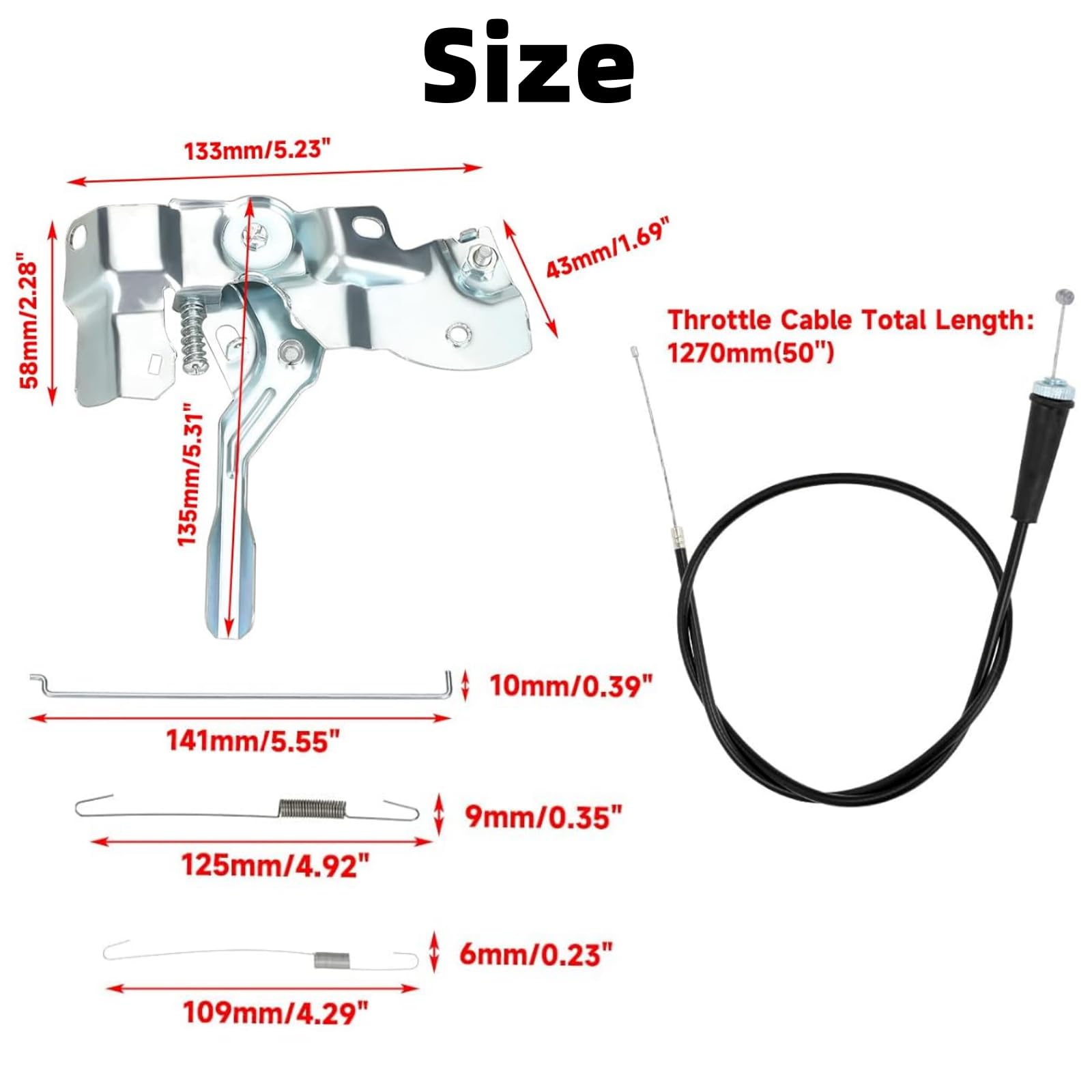 Kit de cable del acelerador Go Kart de 71 pulgadas para Predator 196cc 212cc GX200 GX160 5.5hp 6.5hp Motor Manco ASW Kandi Yerf Dog Go Cart Parts Sustituye a 8252-1390, con brazo de palanca de