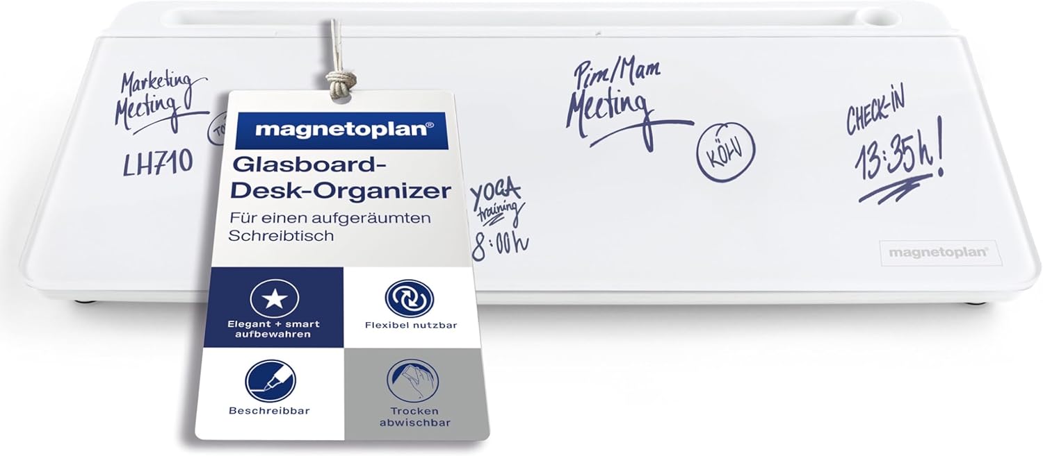 magnetoplan Glass Board Desk Organiser