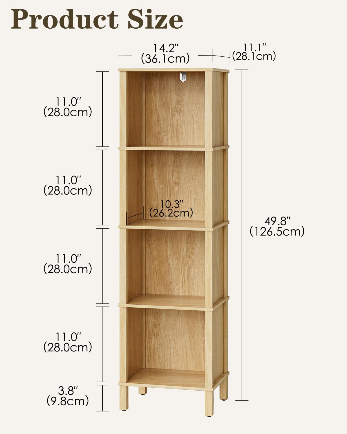 Bibliothèque à 5 niveaux, étagère d'angle, étagère de rangement pour salon, bureau et chambre à coucher, chêne