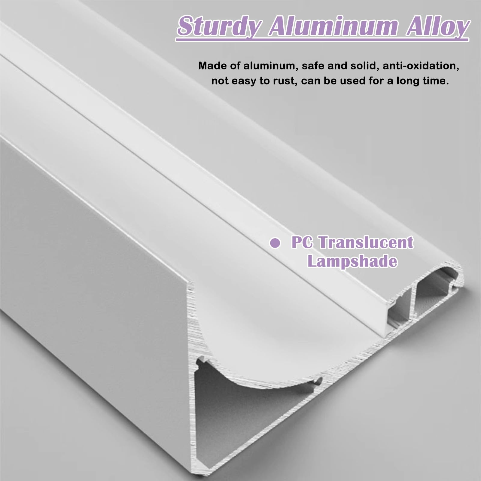 Genérico Canal difusor LED de Aluminio Blanco Moderno para moldura de Techo, iluminación Decorativa para bañadores de Pared - Riel de Tira LED de 6,5 m/21,3 pies con moldura de iluminación indirecta