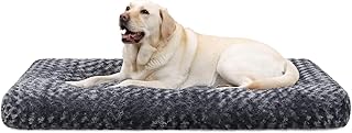 KSIIA Dog Bed for Large Dogs, Washable, Fluffy XL Dog Cushion, Dog Mat for Large/Medium Dogs, Non-Slip Bottom, Dog Basket, Dog Mattress, Pet Bed, Dark Grey, 105 x 70 cm product image
