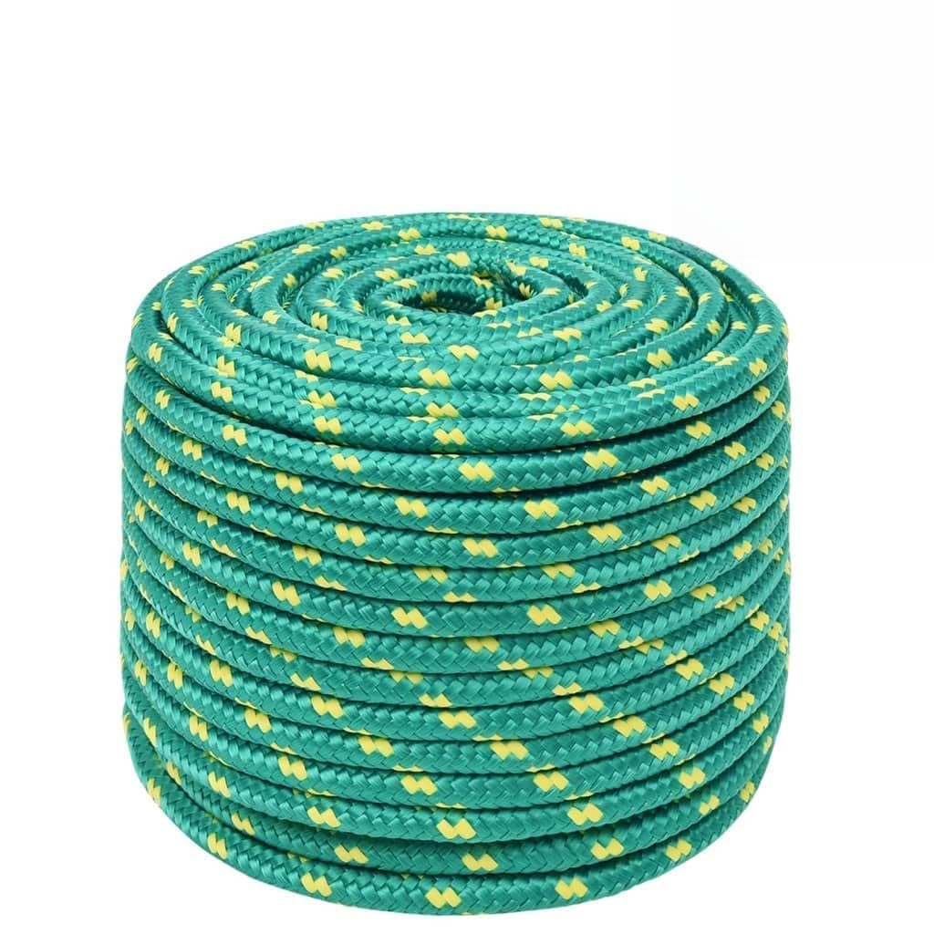 Cuerda de polipropileno verde de 14 mm, 100 m, para barcos de 14 mm, cuerda de polipropileno para atar, para yates