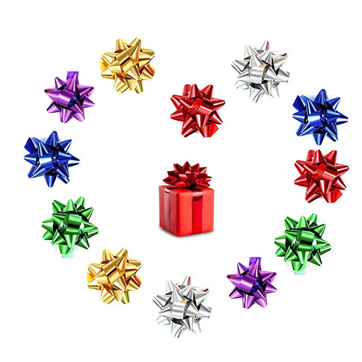 elify 1" 240PCS Mini Gift Bow, Christmas Metallic Bows Self Adhesive Gift Wrap Bows for Holidayfor Christmas Wrapping (mBOW001)