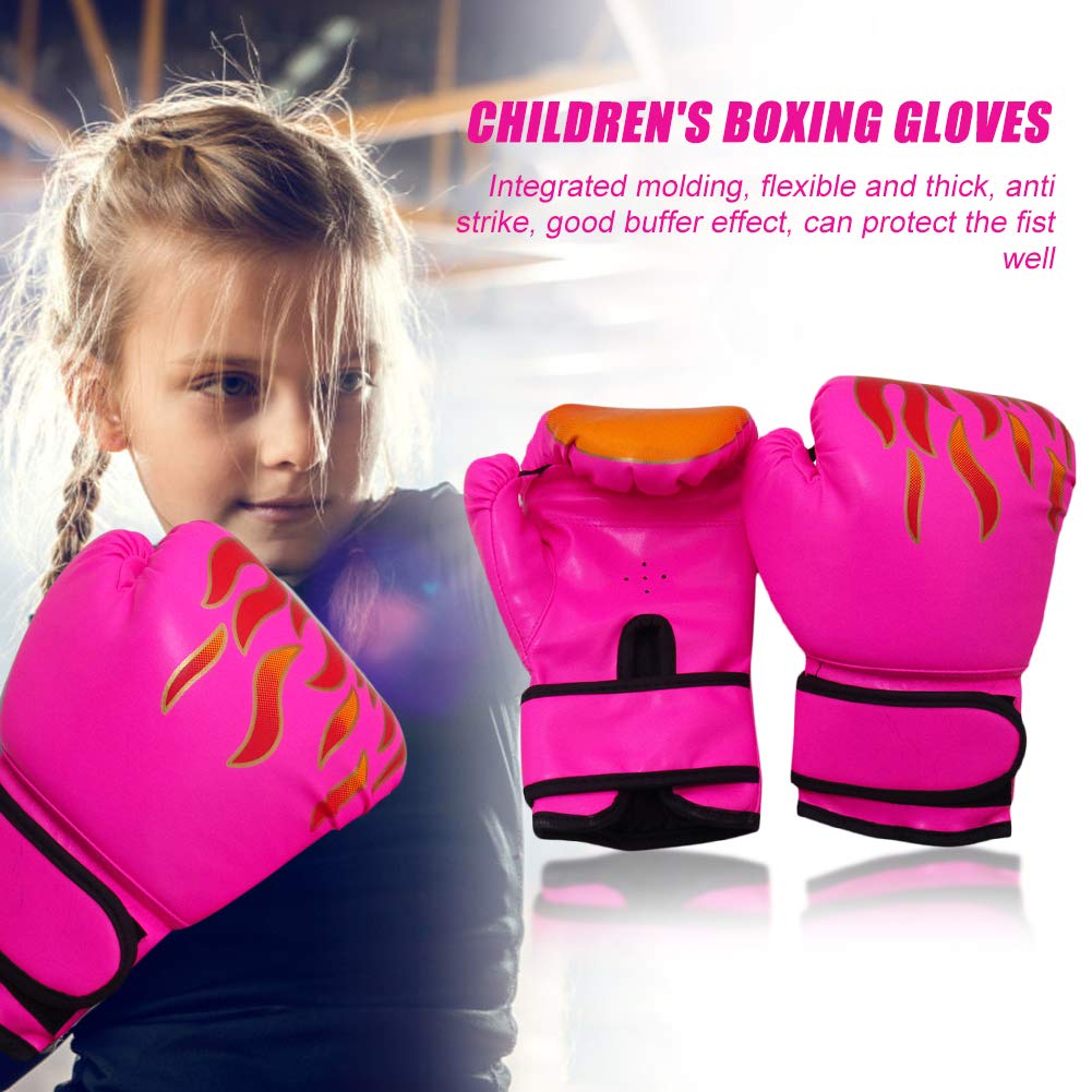 Wangqi 2 Stücke Boxen Training Kampfhandschuhe Kind Atmungsaktive Sparring Flamme Handschuhe