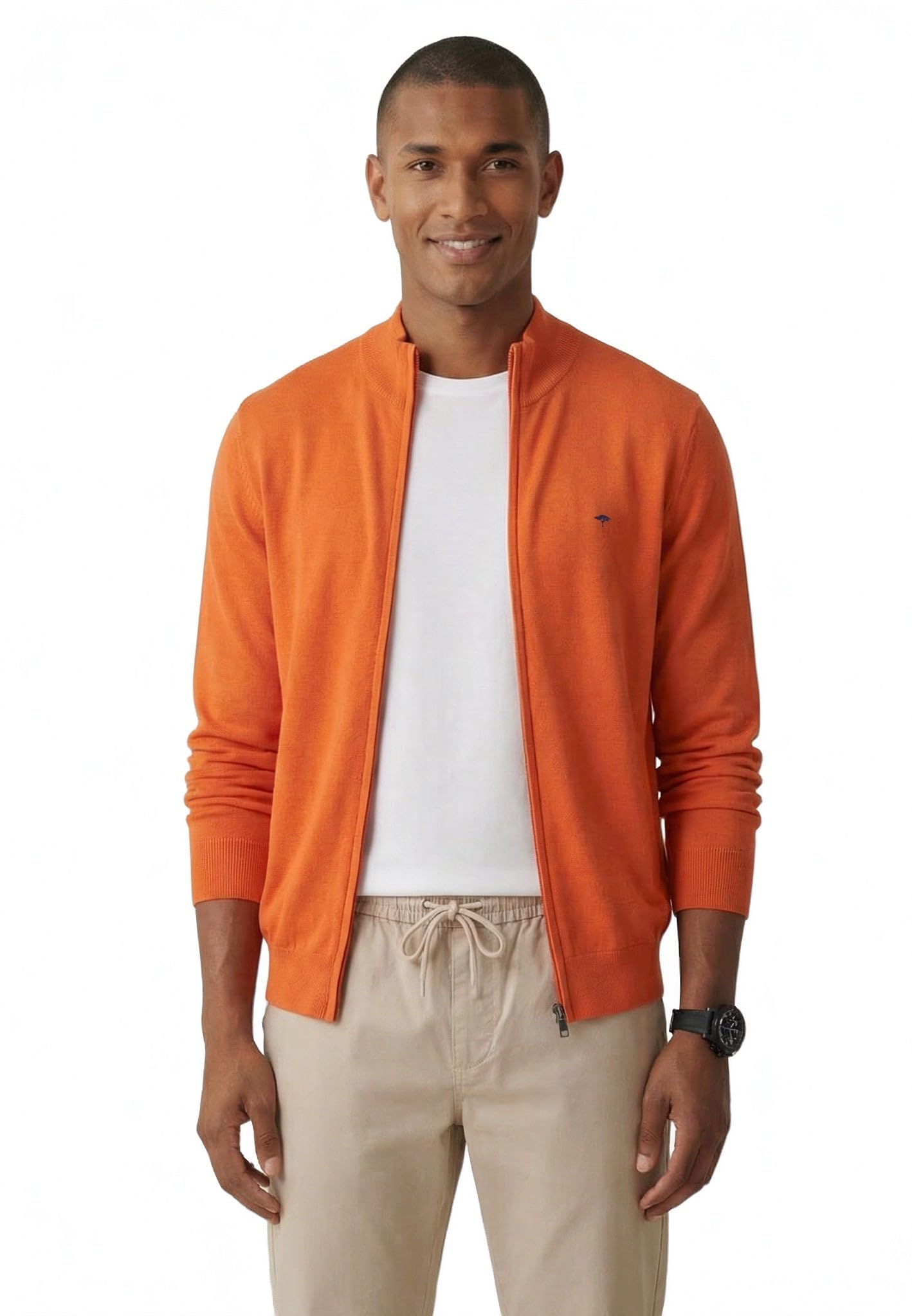 FYNCH-HATTON Strick-Cardigan aus Baumwolle mit Reißverschluss im Casual-Fit