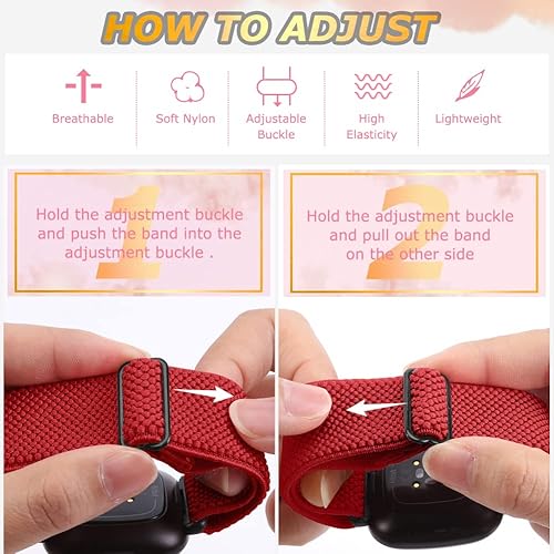 Miniatura 3 de Tiptops Paquete de 10 bandas elásticas compatibles con Fitbit SenseFitbit Versa 3 bandas Fitbit Versa 4 bandas para mujeres y hombresFitbit Sense 2