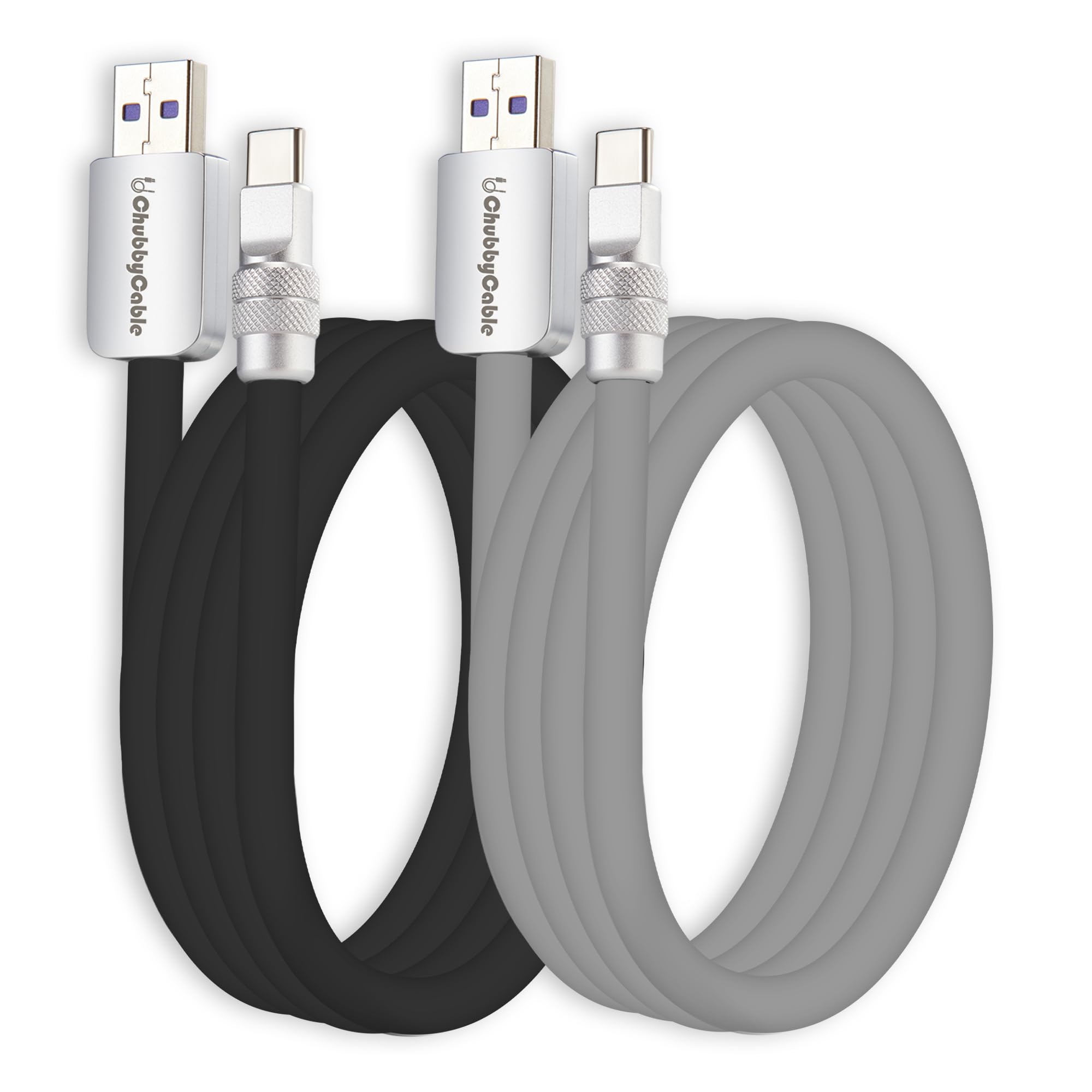chubbycable Couple Chubby 2 Pack 120W USB C Cable Extra Thick Silicone Fast Charging Cable Compatible with iPhone 17-15 Series iPad Galaxy Series,