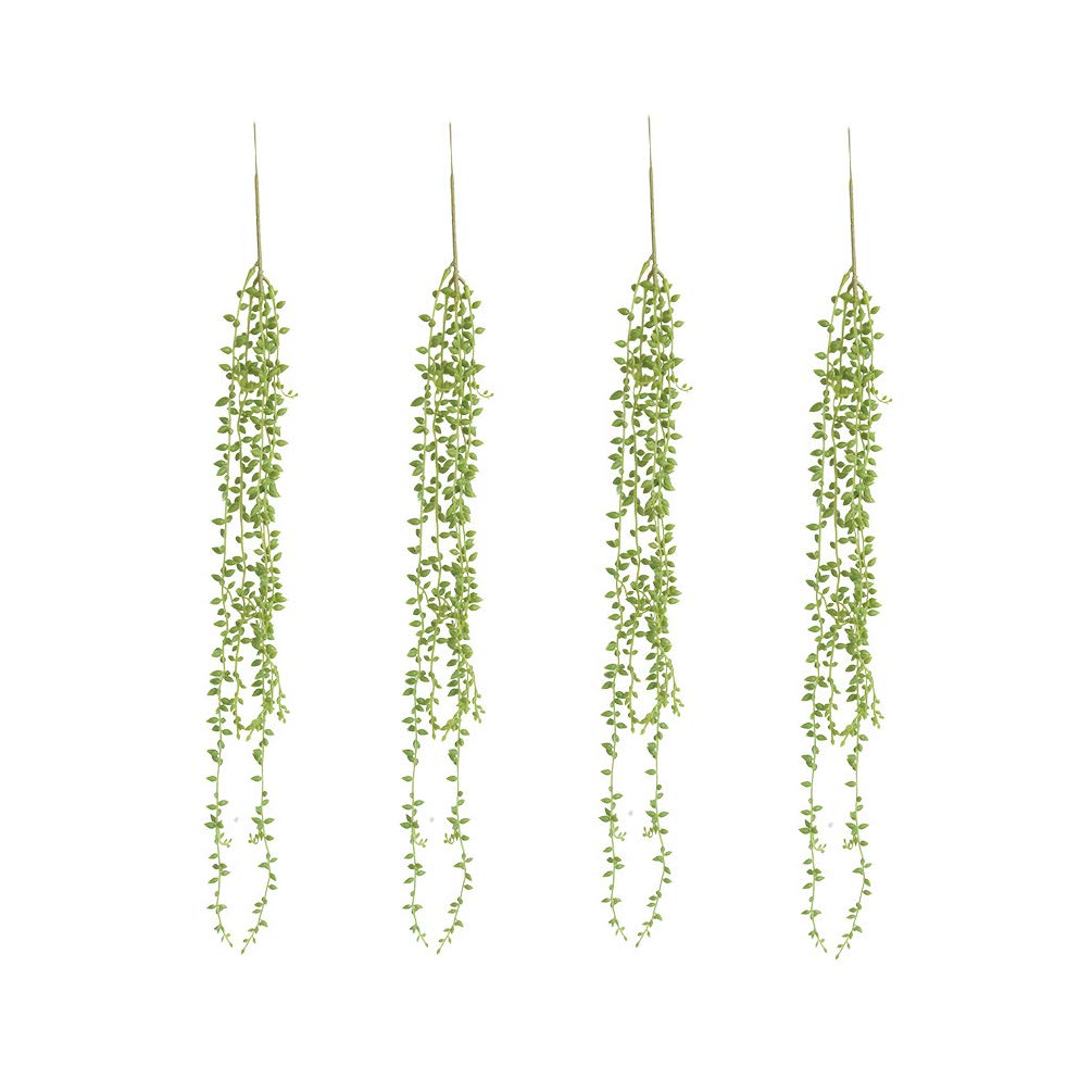 UUPP 4 Pcs Artificial Hanging Succulents Plants Fake String of Pearls Artificial Greenery Plants for Home Wedding Garden Decor