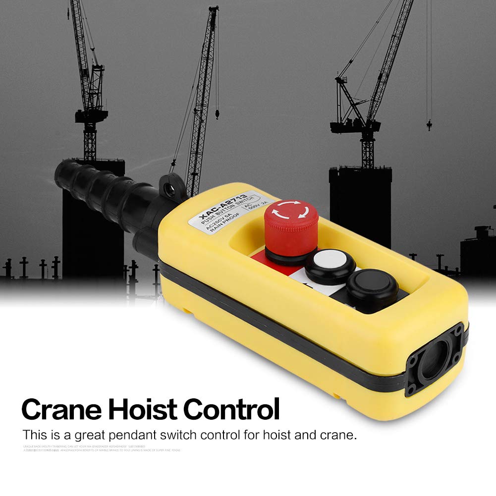 Hoist Crane Push Button Switch 2 Ways Rainproof Crane Pendant Control