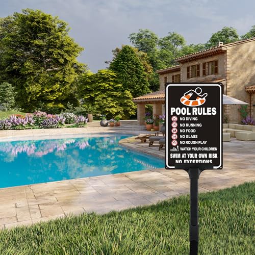 Conjunto 2 Señales de Reglas para Piscina 12x8 Pulg miniatura 5